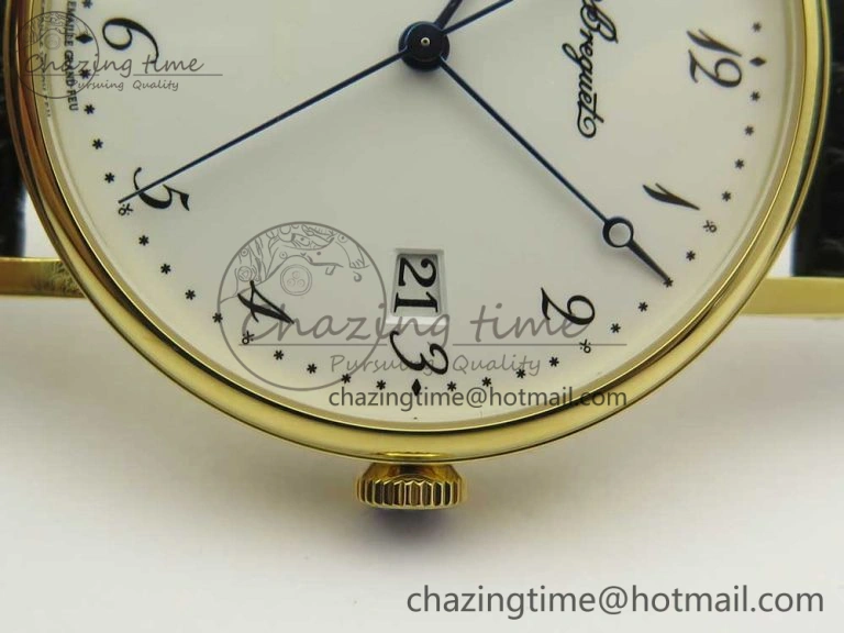 Classique Auto 5177 YG MK 1:1 Best Edition White Dial On Black Leather Strap A777Q V Supportive 5329