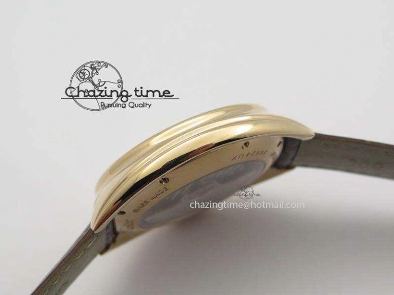 MoistureWicking Cle de Cartier RG 35mm V6F Best Edition White Textured Dial On Deep Brown Leather Strap MIYOTA 6345