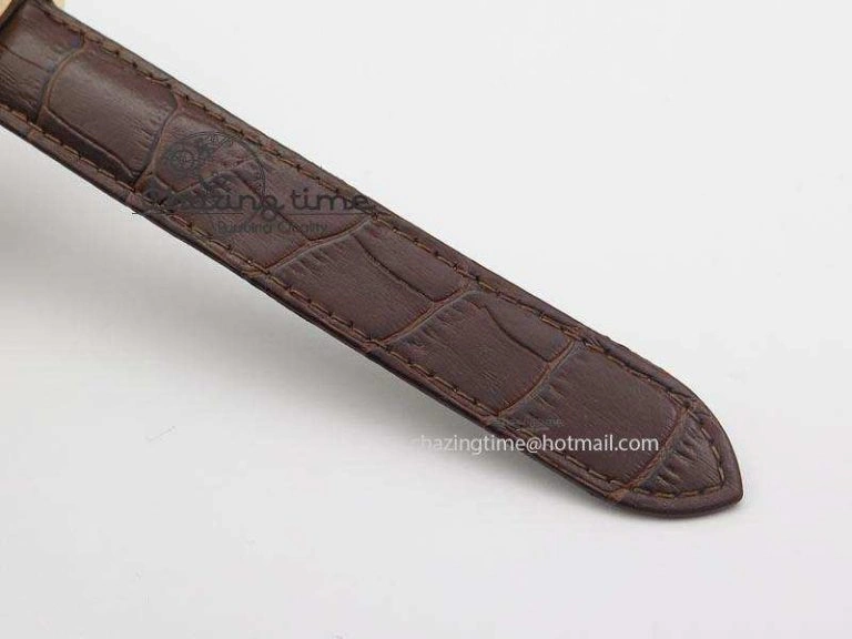 MoistureWicking Cle de Cartier RG 35mm V6F Best Edition White Textured Dial On Deep Brown Leather Strap MIYOTA 6345