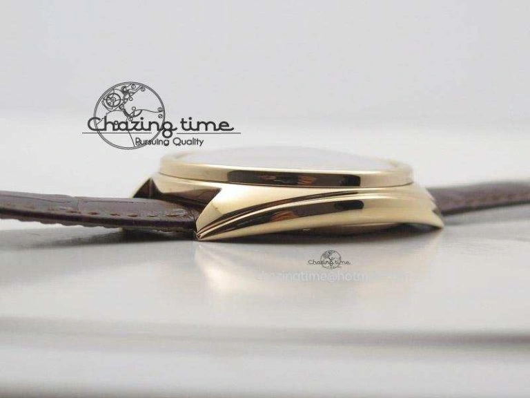 TopPick Cle de Cartier RG V6F Best Edition White Textured Dial On Brown Leather Strap MIYOTA 6361