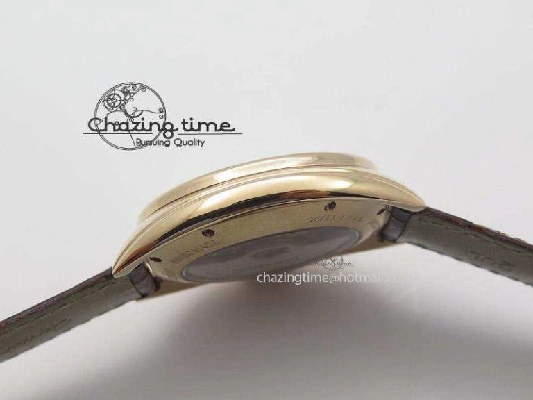 TopPick Cle de Cartier RG V6F Best Edition White Textured Dial On Brown Leather Strap MIYOTA 6361