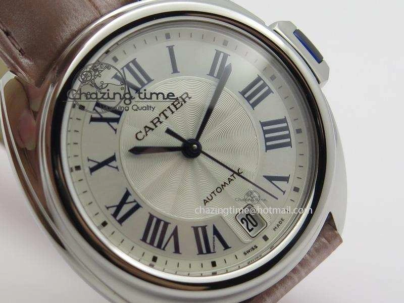 Cle de Cartier SS 35mm V6F Best Edition White Textured Dial On Pink Leather Strap MIYOTA Flexible 6351