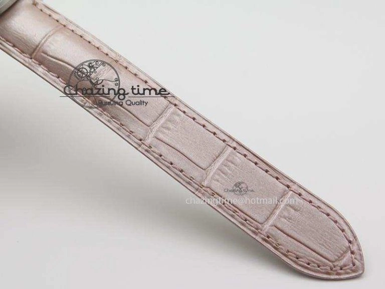 Cle de Cartier SS 35mm V6F Best Edition White Textured Dial On Pink Leather Strap MIYOTA Flexible 6351