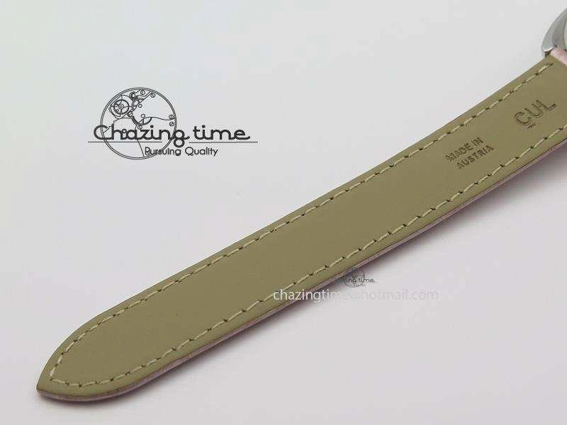 Cle de Cartier SS 35mm V6F Best Edition White Textured Dial On Pink Leather Strap MIYOTA Flexible 6351