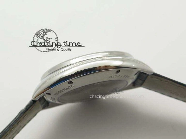 Cozy Cle de Cartier SS V6F Best Edition White Textured Dial On Black Leather Strap MIYOTA 6369