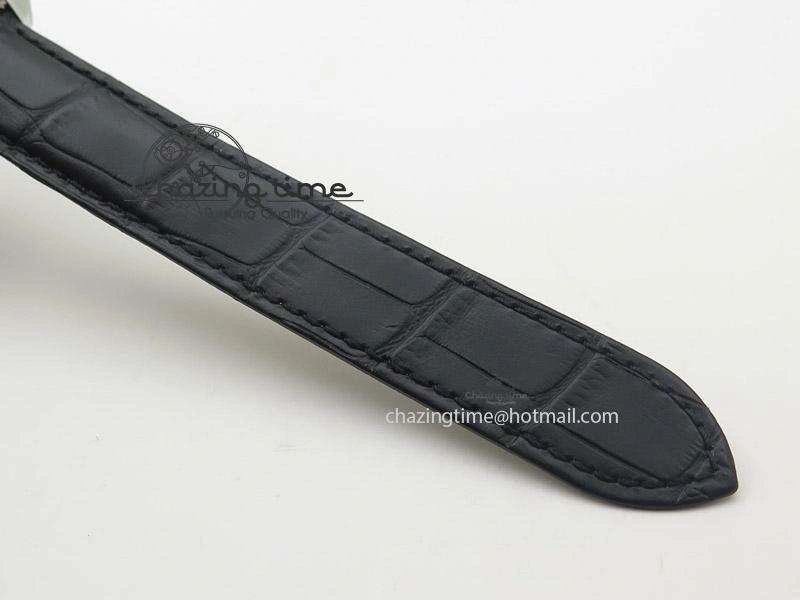 Cozy Cle de Cartier SS V6F Best Edition White Textured Dial On Black Leather Strap MIYOTA 6369