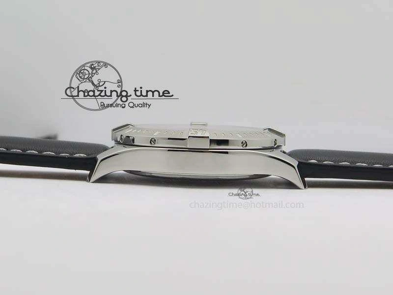 DailyWear Clot Chronometer SS GF 1:1 Best Edition Black Sticks Marker Dial On Black Leather Strap A 5715