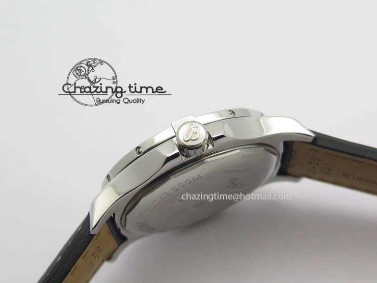 DailyWear Clot Chronometer SS GF 1:1 Best Edition Black Sticks Marker Dial On Black Leather Strap A 5715