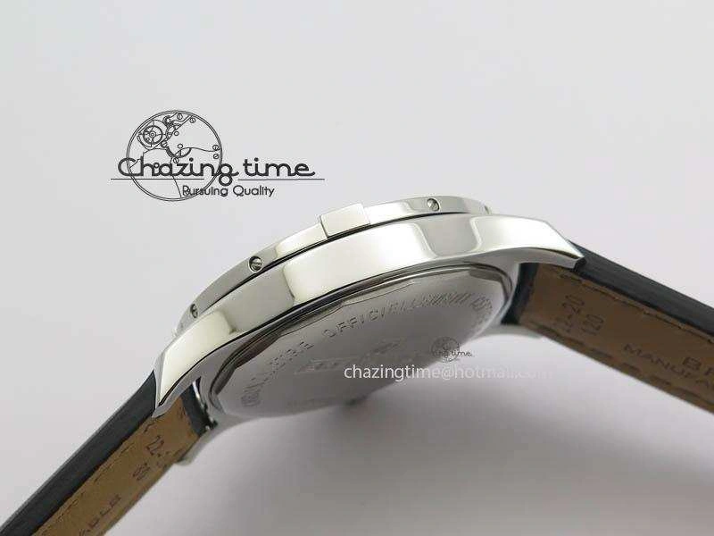 DailyWear Clot Chronometer SS GF 1:1 Best Edition Black Sticks Marker Dial On Black Leather Strap A 5715