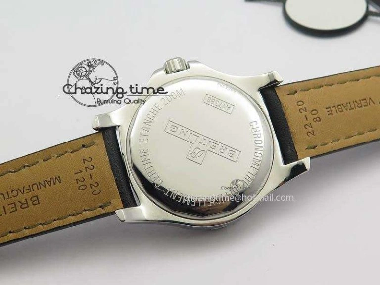 DailyWear Clot Chronometer SS GF 1:1 Best Edition Black Sticks Marker Dial On Black Leather Strap A 5715