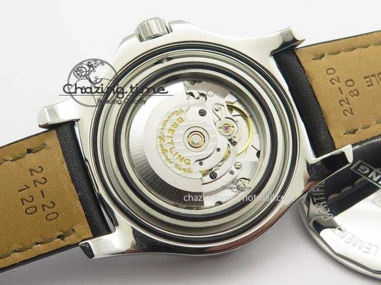 DailyWear Clot Chronometer SS GF 1:1 Best Edition Black Sticks Marker Dial On Black Leather Strap A 5715