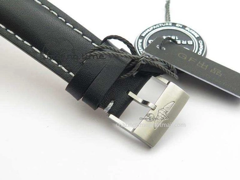 DailyWear Clot Chronometer SS GF 1:1 Best Edition Black Sticks Marker Dial On Black Leather Strap A 5715