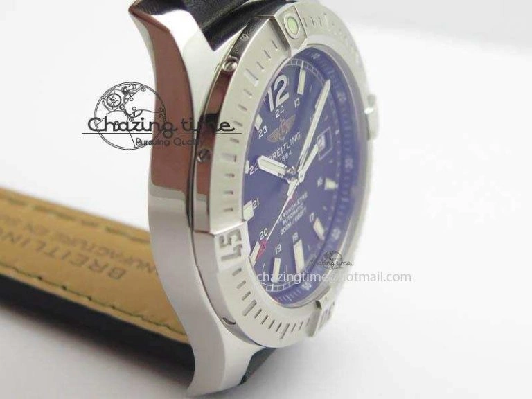 DailyWear Clot Chronometer SS GF 1:1 Best Edition Black Sticks Marker Dial On Black Leather Strap A 5715