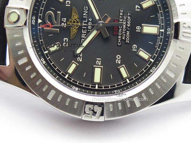 DailyWear Clot Chronometer SS GF 1:1 Best Edition Black Sticks Marker Dial On Black Leather Strap A 5715