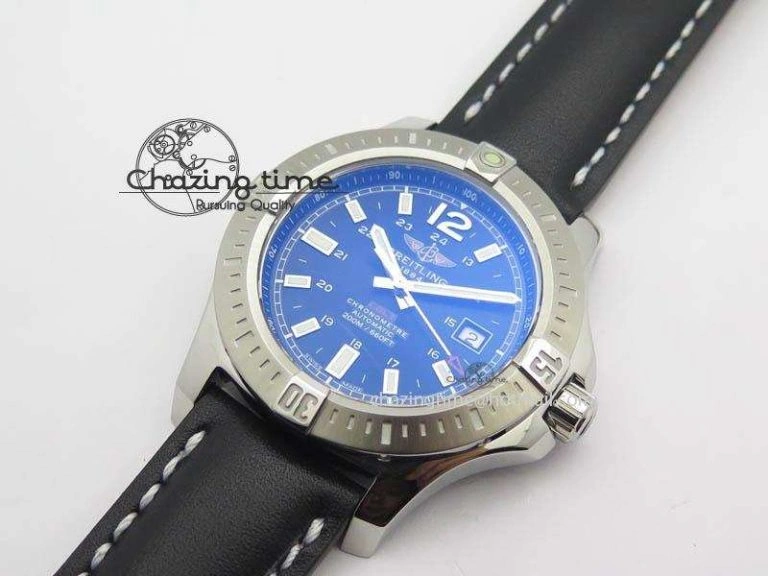 DailyWear Clot Chronometer SS GF 1:1 Best Edition Black Sticks Marker Dial On Black Leather Strap A 5715