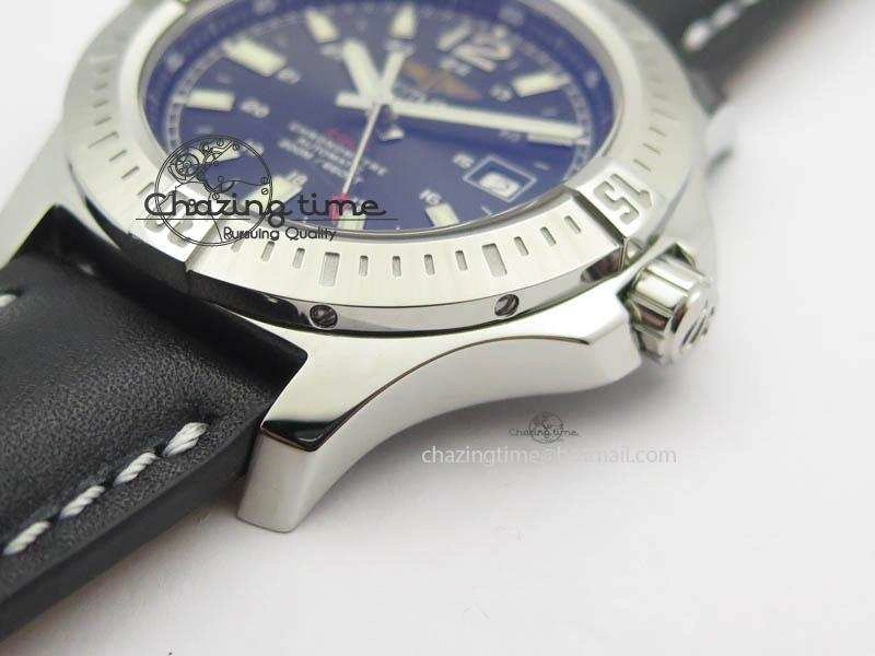 DailyWear Clot Chronometer SS GF 1:1 Best Edition Black Sticks Marker Dial On Black Leather Strap A 5715
