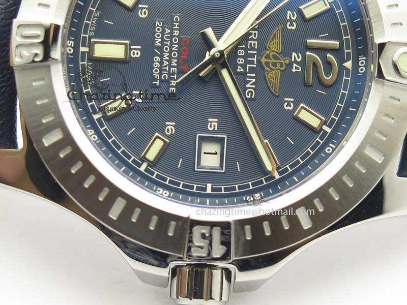 Clot Chronometer SS GF 1:1 Best Edition Blue Sticks Marker Dial On Blue Leather Strap A Premium 5716