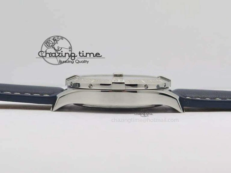 Clot Chronometer SS GF 1:1 Best Edition Blue Sticks Marker Dial On Blue Leather Strap A Premium 5716