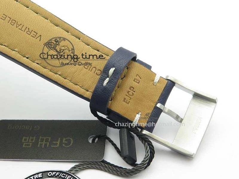 Clot Chronometer SS GF 1:1 Best Edition Blue Sticks Marker Dial On Blue Leather Strap A Premium 5716