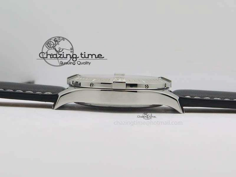 UrbanChic Clot Chronometer SS GF 1:1 Best Edition White Sticks Marker Dial On Black Leather Strap A 5717
