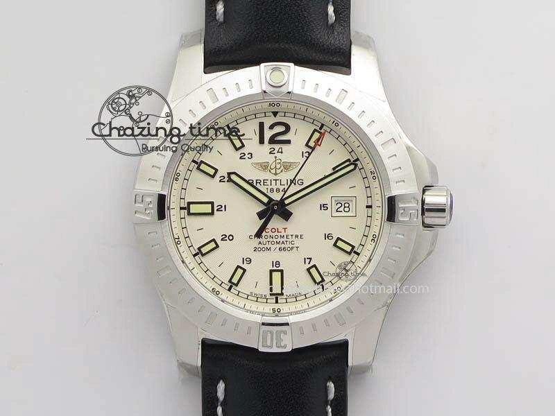 UrbanChic Clot Chronometer SS GF 1:1 Best Edition White Sticks Marker Dial On Black Leather Strap A 5717