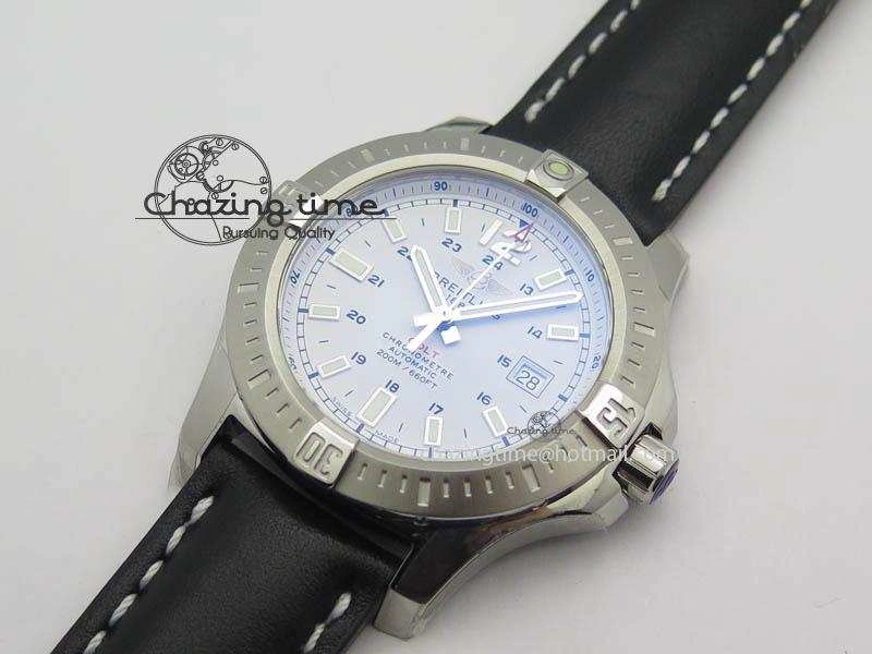 UrbanChic Clot Chronometer SS GF 1:1 Best Edition White Sticks Marker Dial On Black Leather Strap A 5717