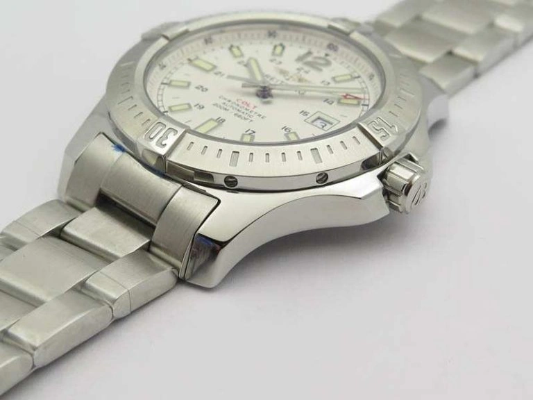 Clot Chronometer SS GF 1:1 Best Edition White Sticks Marker Dial On SS Bracelet A Flexible 5713
