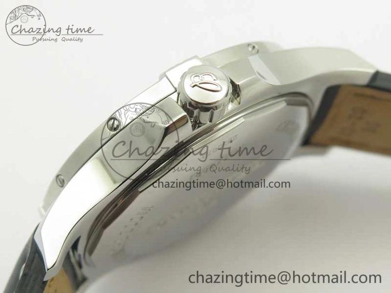 SoftTouch Clot Chronometer SS UBF 1-1 Best Edition Black Sticks Marker Dial on Black Leather Strap A 5635