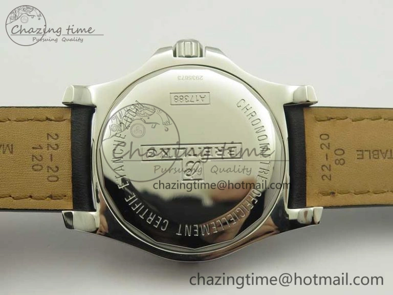 SoftTouch Clot Chronometer SS UBF 1-1 Best Edition Black Sticks Marker Dial on Black Leather Strap A 5635