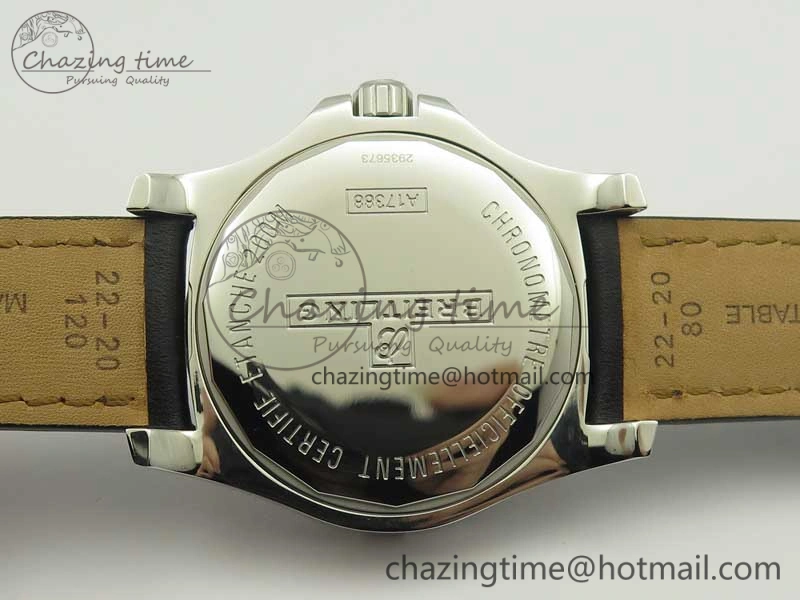 SoftTouch Clot Chronometer SS UBF 1-1 Best Edition Black Sticks Marker Dial on Black Leather Strap A 5635
