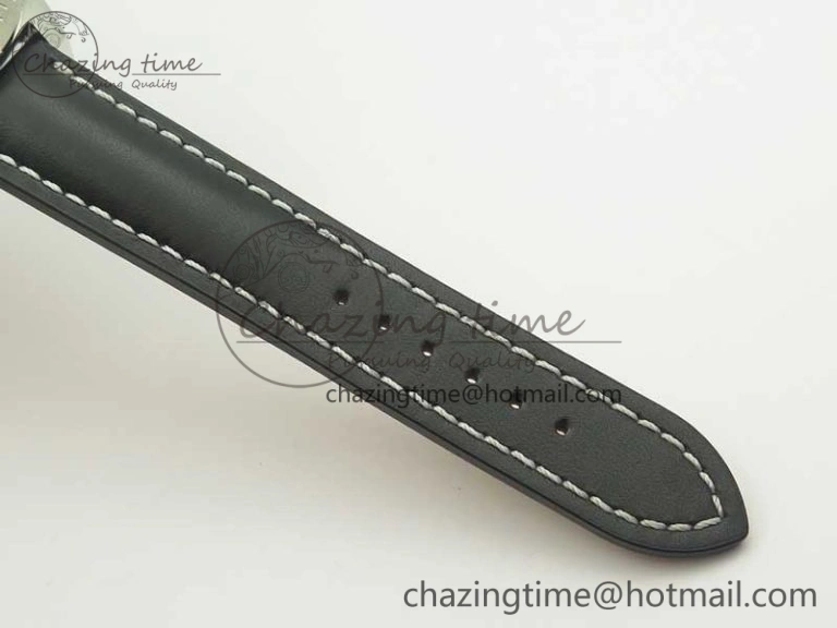 SoftTouch Clot Chronometer SS UBF 1-1 Best Edition Black Sticks Marker Dial on Black Leather Strap A 5635
