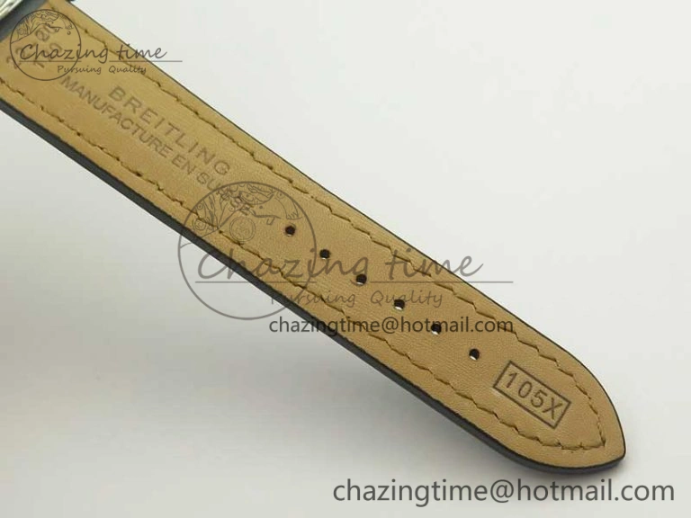 SoftTouch Clot Chronometer SS UBF 1-1 Best Edition Black Sticks Marker Dial on Black Leather Strap A 5635