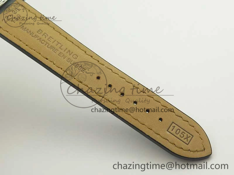 SoftTouch Clot Chronometer SS UBF 1-1 Best Edition Black Sticks Marker Dial on Black Leather Strap A 5635