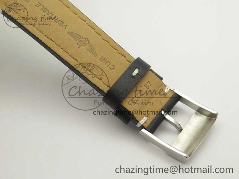 SoftTouch Clot Chronometer SS UBF 1-1 Best Edition Black Sticks Marker Dial on Black Leather Strap A 5635