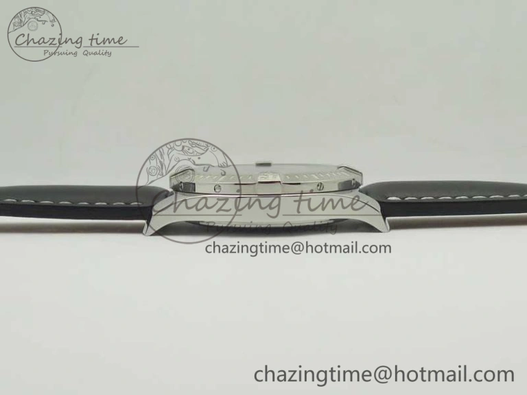 SoftTouch Clot Chronometer SS UBF 1-1 Best Edition Black Sticks Marker Dial on Black Leather Strap A 5635