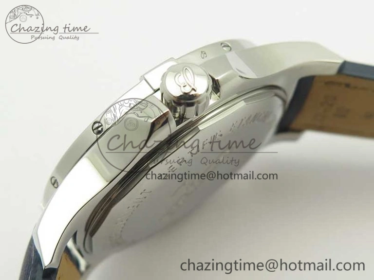 FreshLook Clot Chronometer SS UBF 1:1 Best Edition Blue Sticks Marker Dial on Blue Leather strap A 5632