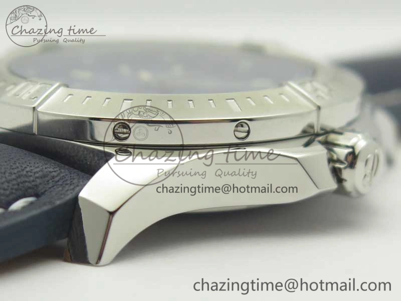 FreshLook Clot Chronometer SS UBF 1:1 Best Edition Blue Sticks Marker Dial on Blue Leather strap A 5632