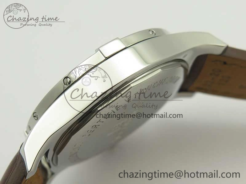 Reliable Clot Chronometer SS UBF 1:1 Best Edition White Sticks Marker Dial on Brown Leather Strap A 5636