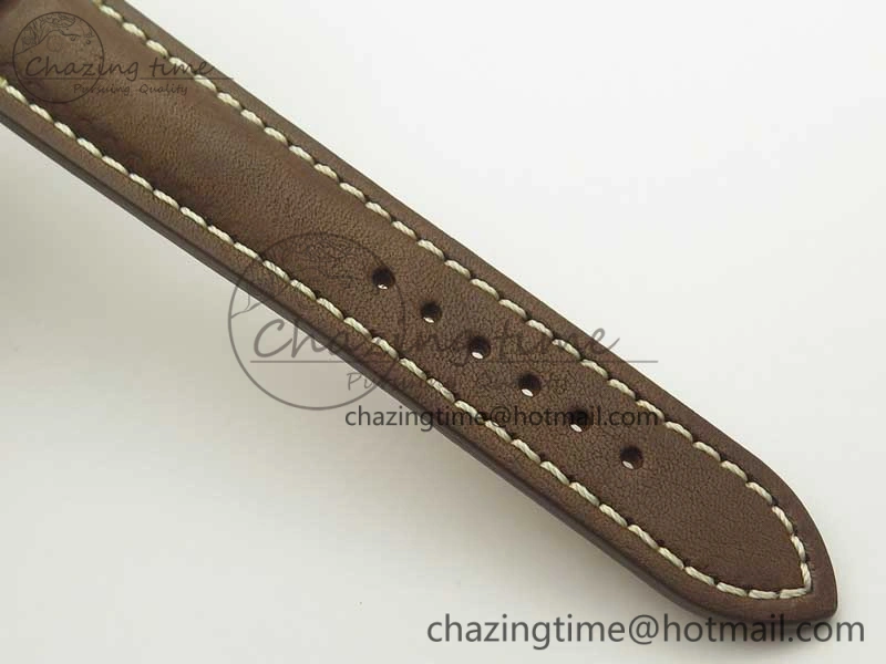 Reliable Clot Chronometer SS UBF 1:1 Best Edition White Sticks Marker Dial on Brown Leather Strap A 5636