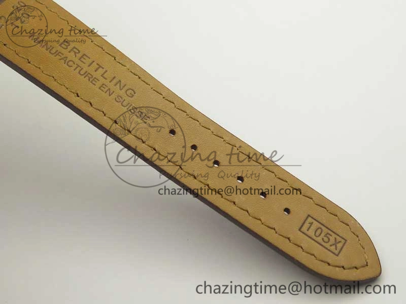 Reliable Clot Chronometer SS UBF 1:1 Best Edition White Sticks Marker Dial on Brown Leather Strap A 5636