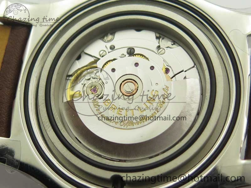 Reliable Clot Chronometer SS UBF 1:1 Best Edition White Sticks Marker Dial on Brown Leather Strap A 5636