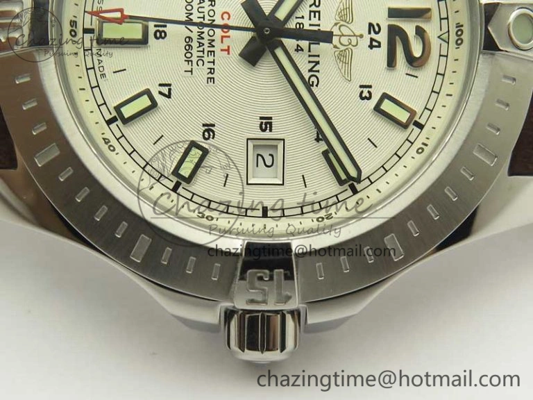 Reliable Clot Chronometer SS UBF 1:1 Best Edition White Sticks Marker Dial on Brown Leather Strap A 5636