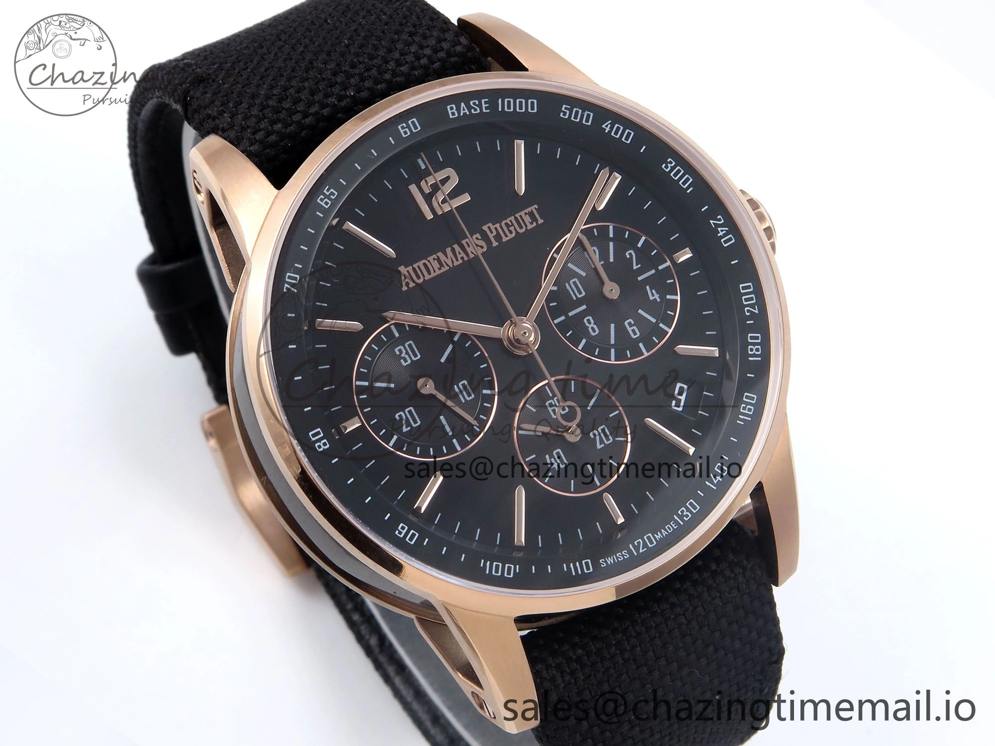 Compact Code 11.59 Chrono 26393 RG APPF Best Edition Gray Dial on Black Nylon Strap A 4338
