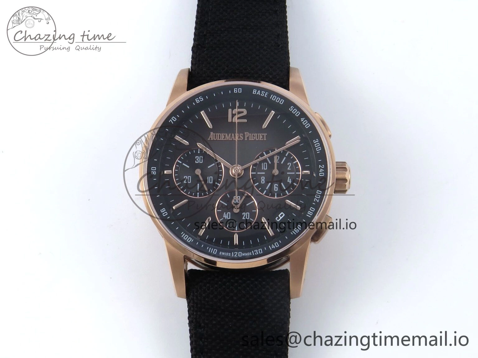 Compact Code 11.59 Chrono 26393 RG APPF Best Edition Gray Dial on Black Nylon Strap A 4338