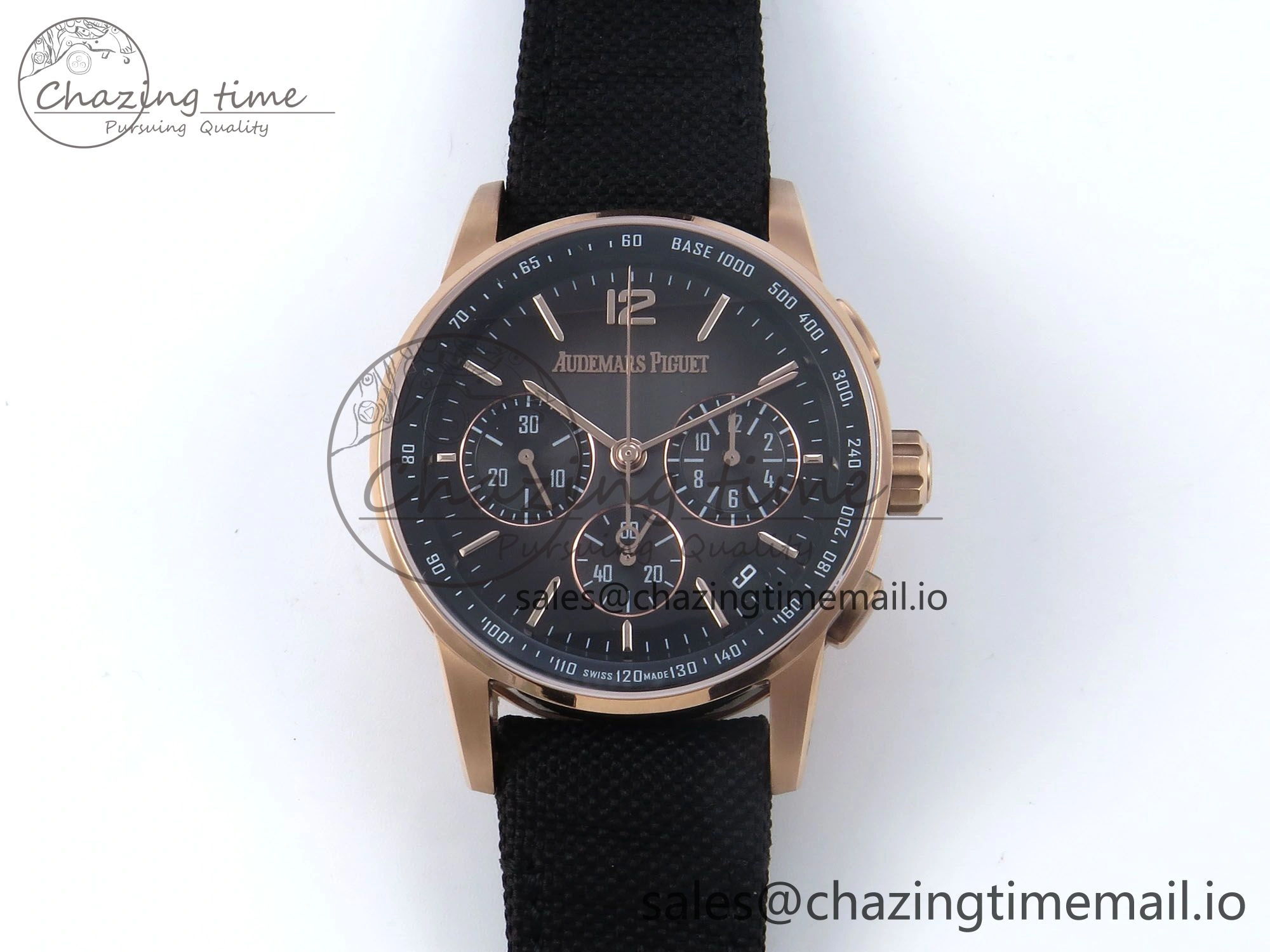 Compact Code 11.59 Chrono 26393 RG APPF Best Edition Gray Dial on Black Nylon Strap A 4338