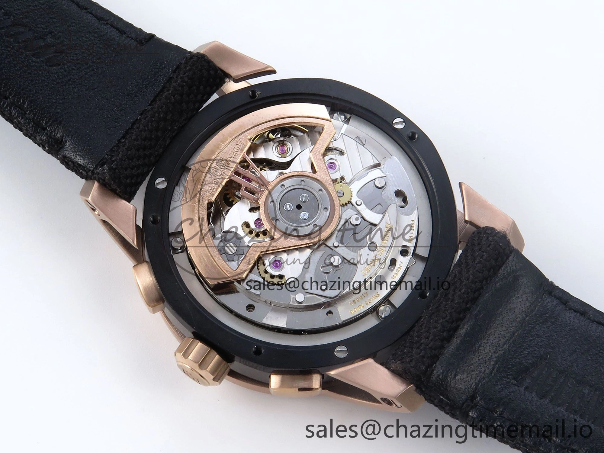 Compact Code 11.59 Chrono 26393 RG APPF Best Edition Gray Dial on Black Nylon Strap A 4338