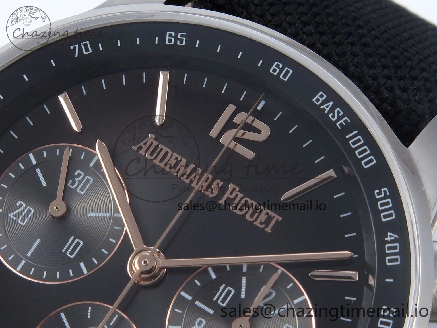 WrinkleFree Code 11.59 Chrono 26393 SS APPF Best Edition Gray RG Dial on Black Nylon Strap A 4339