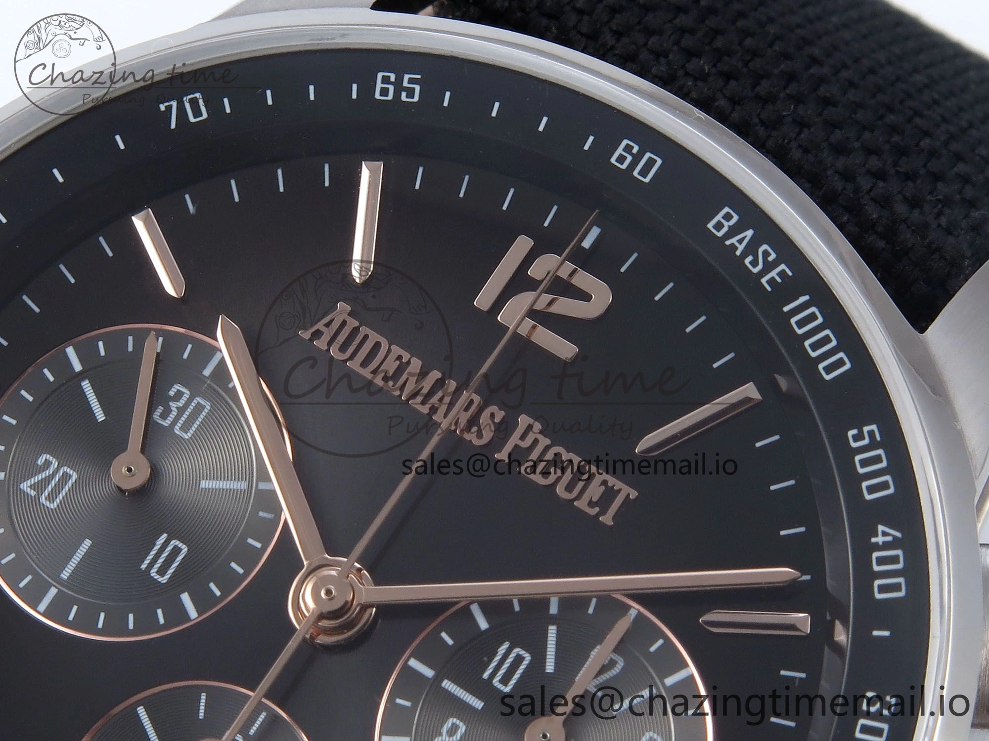 WrinkleFree Code 11.59 Chrono 26393 SS APPF Best Edition Gray RG Dial on Black Nylon Strap A 4339