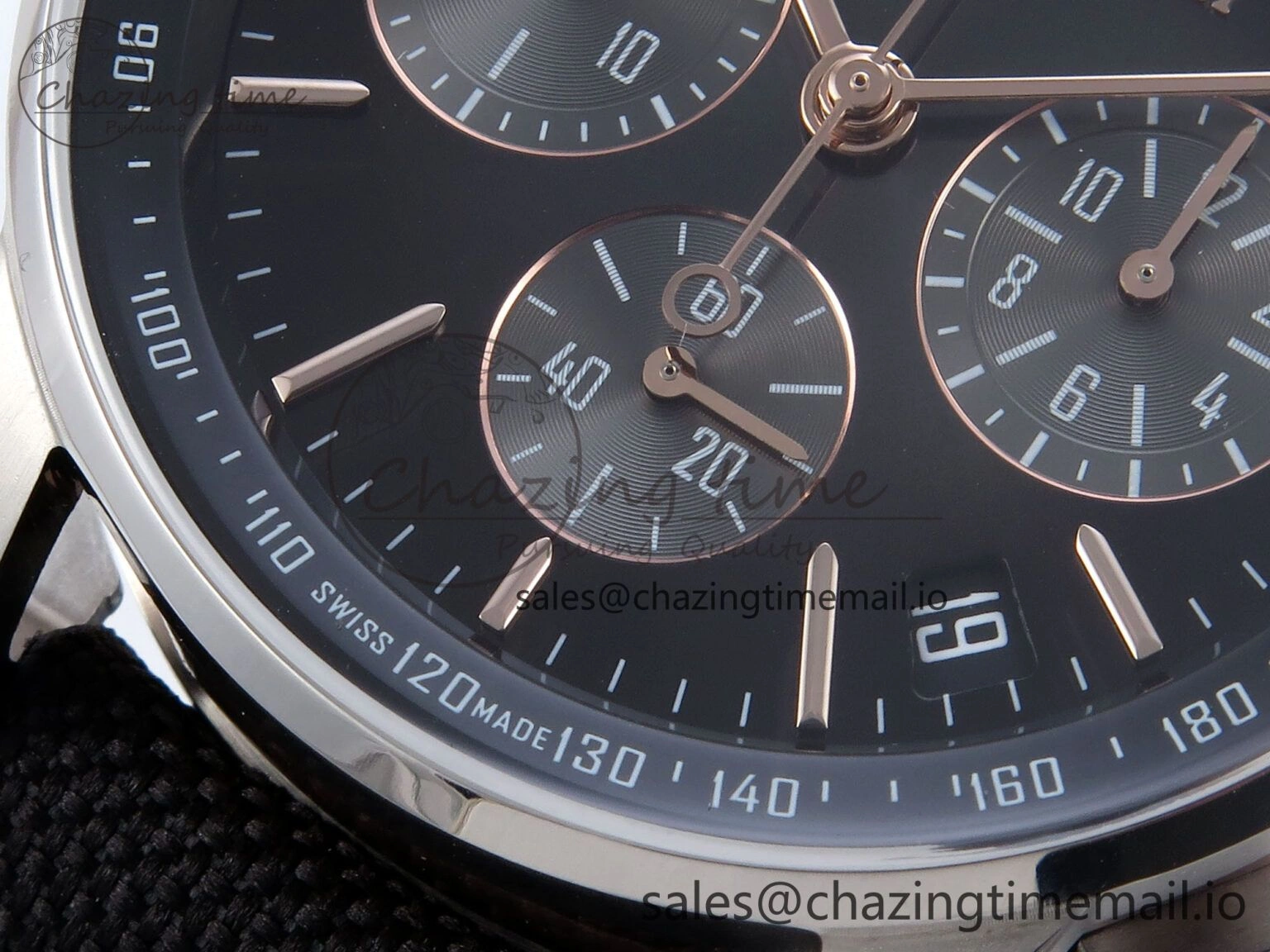 WrinkleFree Code 11.59 Chrono 26393 SS APPF Best Edition Gray RG Dial on Black Nylon Strap A 4339