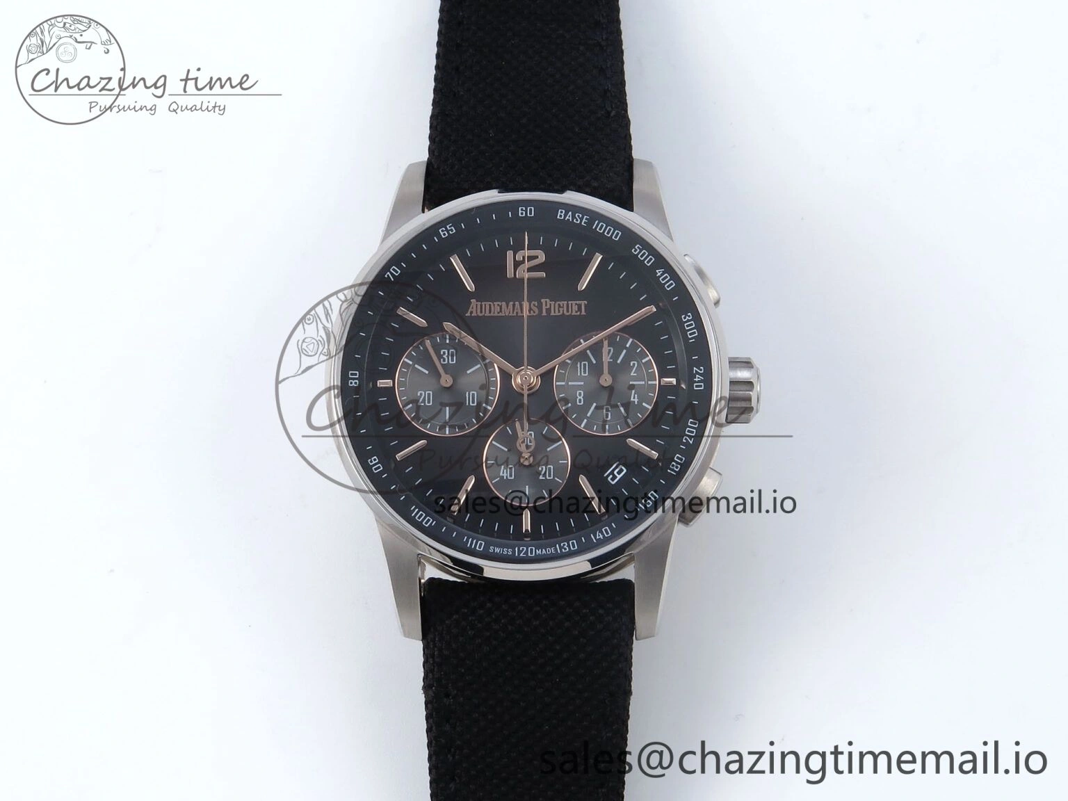 WrinkleFree Code 11.59 Chrono 26393 SS APPF Best Edition Gray RG Dial on Black Nylon Strap A 4339